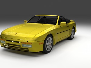 porsche 944 cabriolet w interior top down hdri 3D Модель
