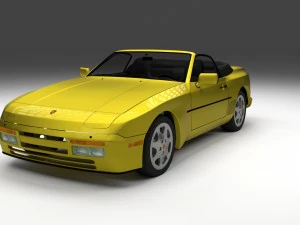 porsche 944 cabriolet w interior top down hdri 3D Model