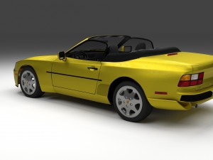 porsche 944 cabriolet w interior top down hdri 3D Модель