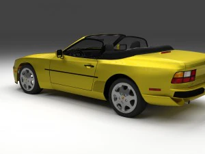 porsche 944 cabriolet w interior top down hdri 3D Model
