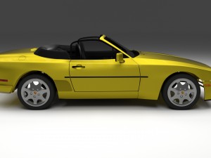 porsche 944 cabriolet w interior top down hdri 3D Модель