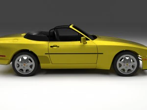 porsche 944 cabriolet w interior top down hdri 3D Model
