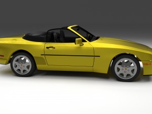porsche 944 cabriolet w interior top down hdri 3D Модель