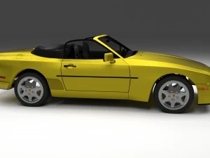 porsche 944 cabriolet w interior top down hdri 3D Model