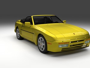 porsche 944 cabriolet w interior top down hdri 3D Модель