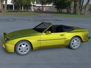 porsche 944 cabriolet w interior top down hdri 3D Модель