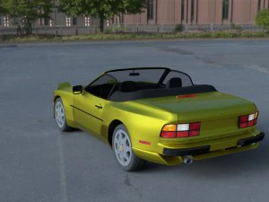 porsche 944 cabriolet w interior top down hdri 3D Model