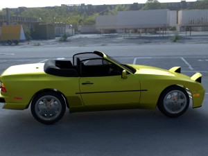 porsche 944 cabriolet w interior top down hdri 3D Модель