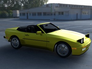 porsche 944 cabriolet w interior top down hdri 3D Модель