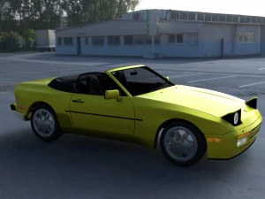 porsche 944 cabriolet w interior top down hdri 3D Model