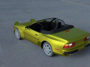 porsche 944 cabriolet w interior top down hdri 3D Model