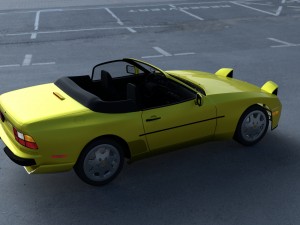 porsche 944 cabriolet w interior top down hdri 3D Модель