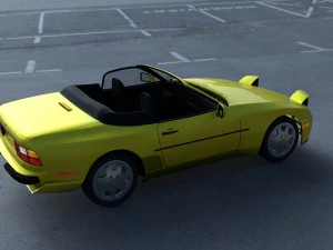 porsche 944 cabriolet w interior top down hdri 3D Model