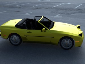 porsche 944 cabriolet w interior top down hdri 3D Модель
