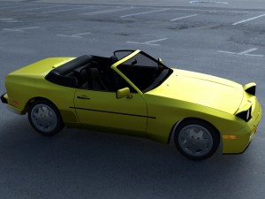 porsche 944 cabriolet w interior top down hdri 3D Модель