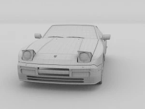 porsche 944 cabriolet w interior top down hdri 3D Model