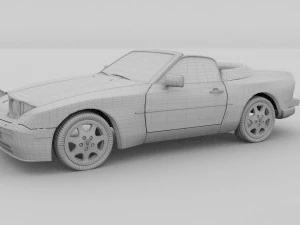 porsche 944 cabriolet w interior top down hdri 3D Model