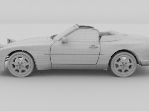 porsche 944 cabriolet w interior top down hdri 3D Модель