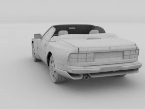 porsche 944 cabriolet w interior top down hdri 3D Model