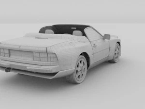 porsche 944 cabriolet w interior top down hdri 3D Model