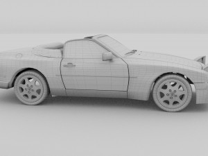 porsche 944 cabriolet w interior top down hdri 3D Модель