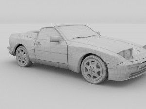 porsche 944 cabriolet w interior top down hdri 3D Модель