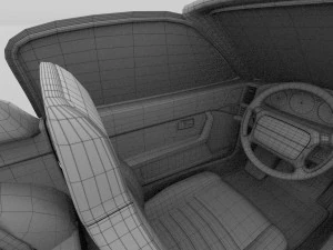 porsche 944 cabriolet w interior top down hdri 3D Model