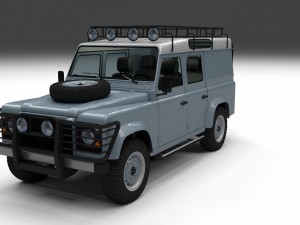 land rover defender 110 utility station wagon hdri Modelo 3D