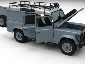 land rover defender 110 utility station wagon hdri Modelo 3D