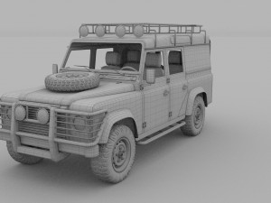 land rover defender 110 utility station wagon hdri Modelo 3D