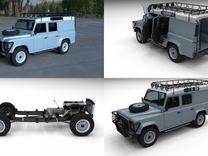 land rover defender 110 utility station wagon hdri Modelo 3D
