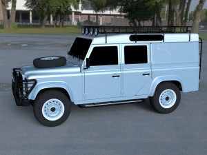 land rover defender 110 utility station wagon hdri 3D 模型