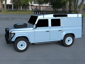 land rover defender 110 utility station wagon hdri 3D Model