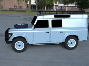 land rover defender 110 utility station wagon hdri 3D Model