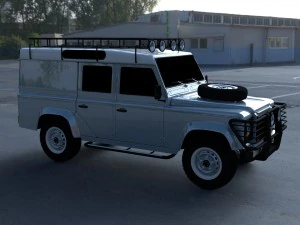 land rover defender 110 utility station wagon hdri 3D Model