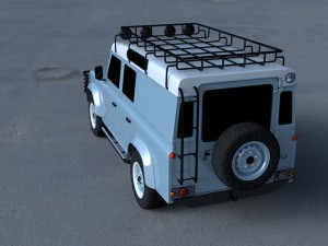 land rover defender 110 utility station wagon hdri 3D 模型