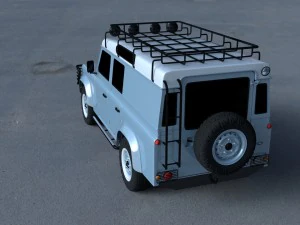 land rover defender 110 utility station wagon hdri 3D Model