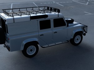 land rover defender 110 utility station wagon hdri 3D 模型