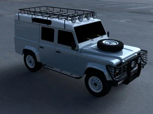 land rover defender 110 utility station wagon hdri 3D Model