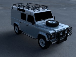 land rover defender 110 utility station wagon hdri 3D 模型