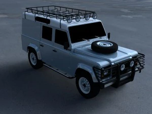 land rover defender 110 utility station wagon hdri 3D Model