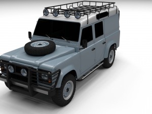 land rover defender 110 utility station wagon hdri 3D 模型
