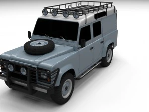 land rover defender 110 utility station wagon hdri 3D Model