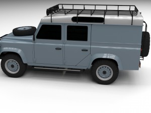 land rover defender 110 utility station wagon hdri 3D 模型