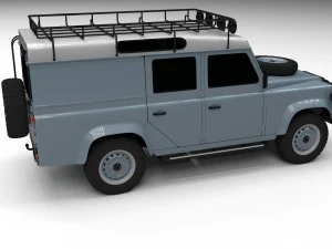 land rover defender 110 utility station wagon hdri 3D Model