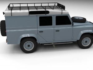land rover defender 110 utility station wagon hdri 3D 模型