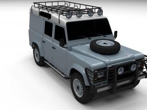 land rover defender 110 utility station wagon hdri 3D 模型