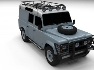 land rover defender 110 utility station wagon hdri 3D Model