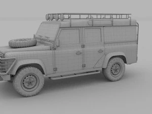 land rover defender 110 utility station wagon hdri 3D Model