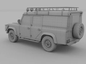 land rover defender 110 utility station wagon hdri 3D Model